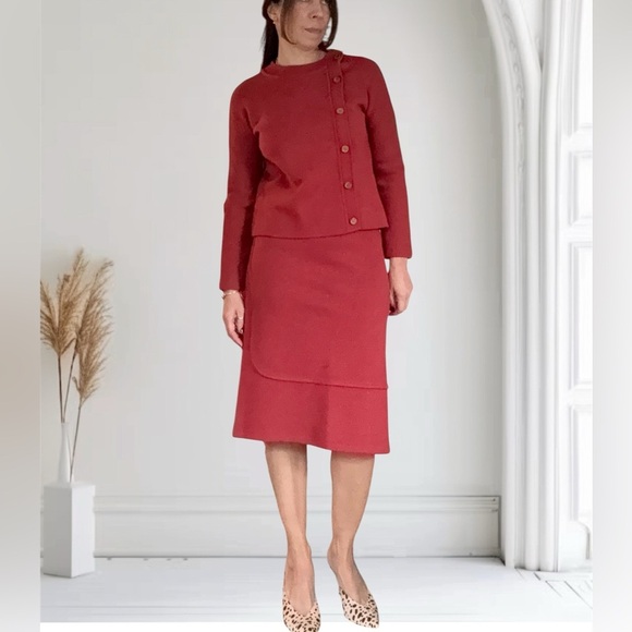 Vintage Made in Italy Virgin Wool Knit Suit Set